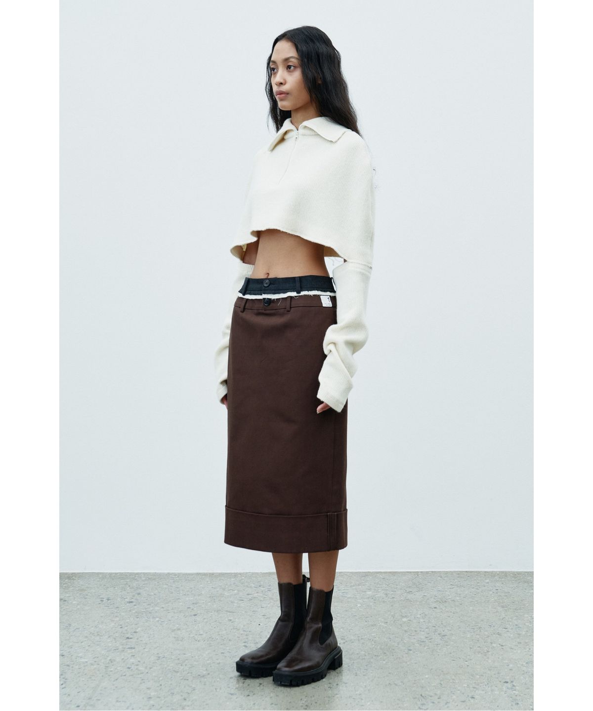 래코드(RECODE) Two way Shawl Knit  RQWAA25516IVX