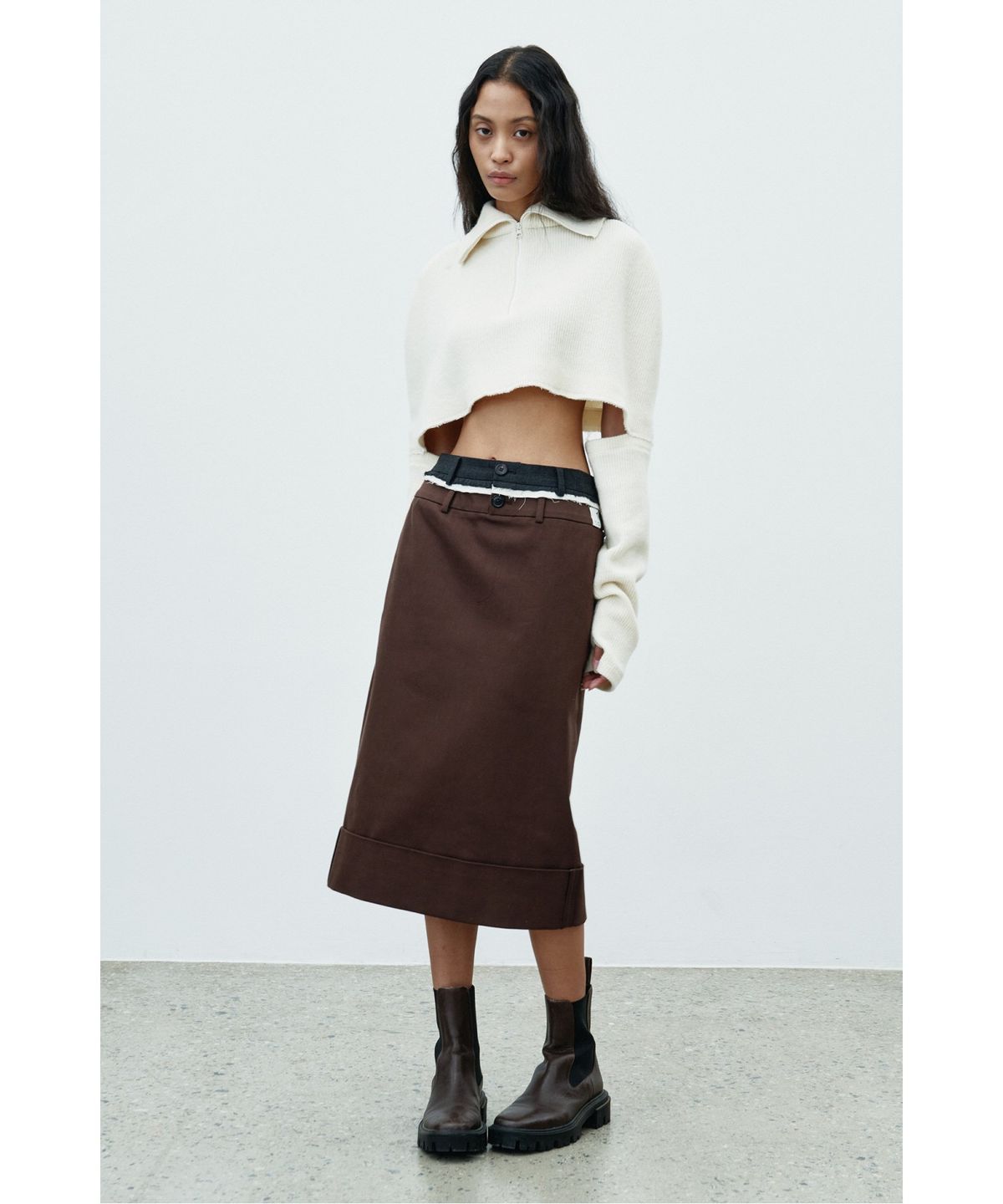 래코드(RECODE) Two way Shawl Knit  RQWAA25516IVX