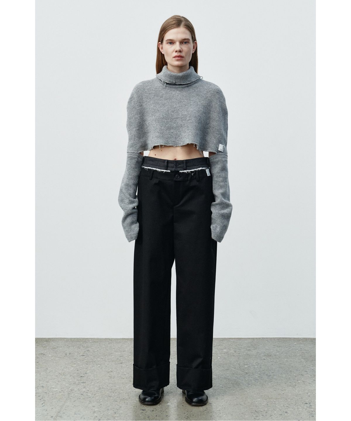 래코드(RECODE) Two way Shawl Knit  RQWAA25516GYX