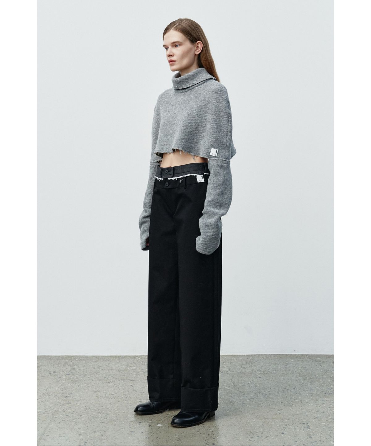 래코드(RECODE) Two way Shawl Knit  RQWAA25516GYX