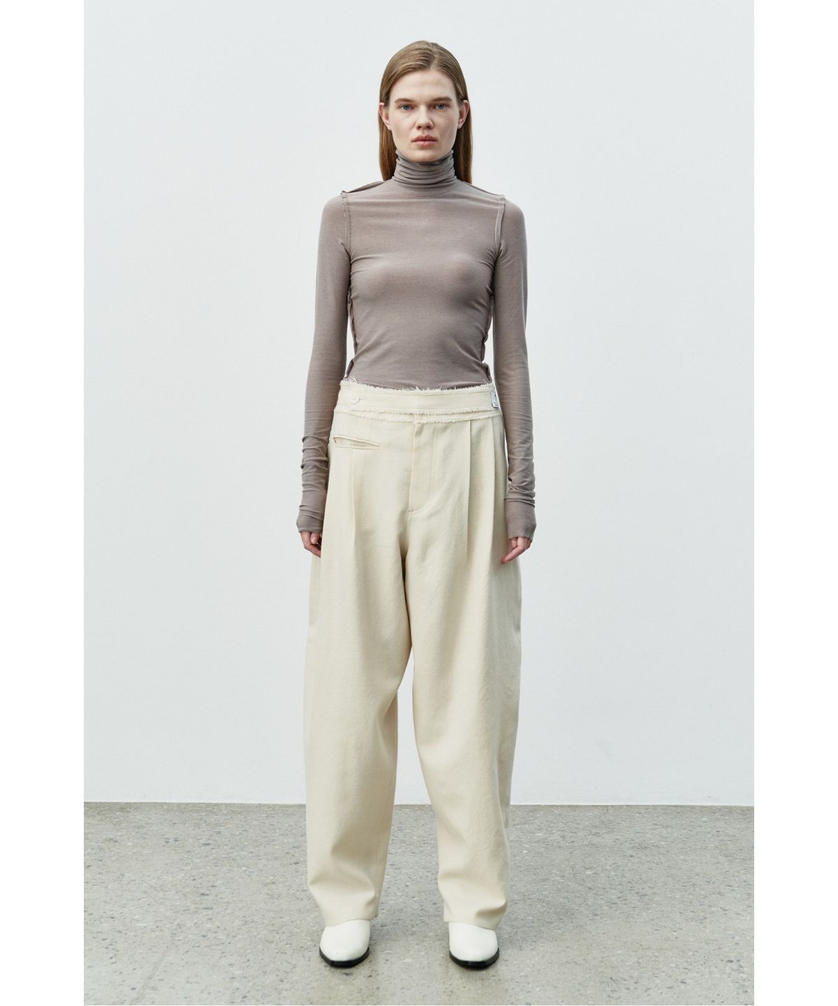 래코드(RECODE) Belted Two Tuck Trousers  RQPAW25531IVX