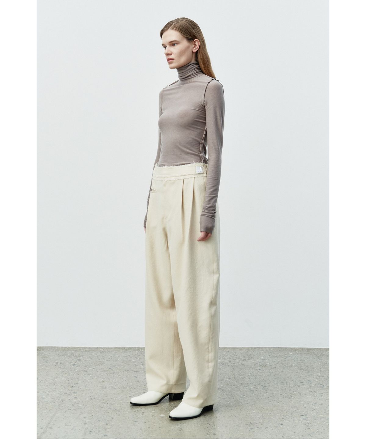 래코드(RECODE) Belted Two Tuck Trousers  RQPAW25531IVX