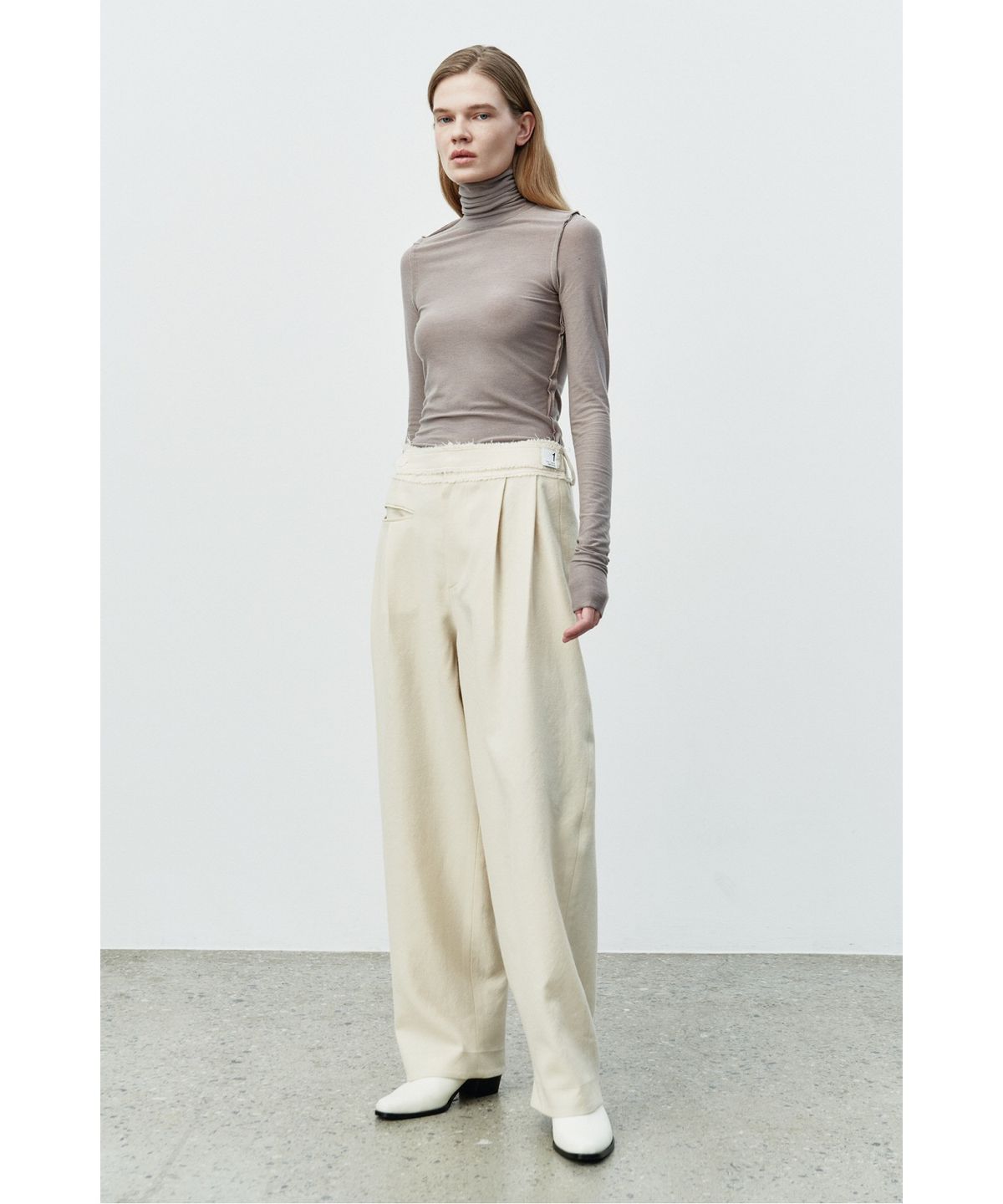 래코드(RECODE) Belted Two Tuck Trousers  RQPAW25531IVX