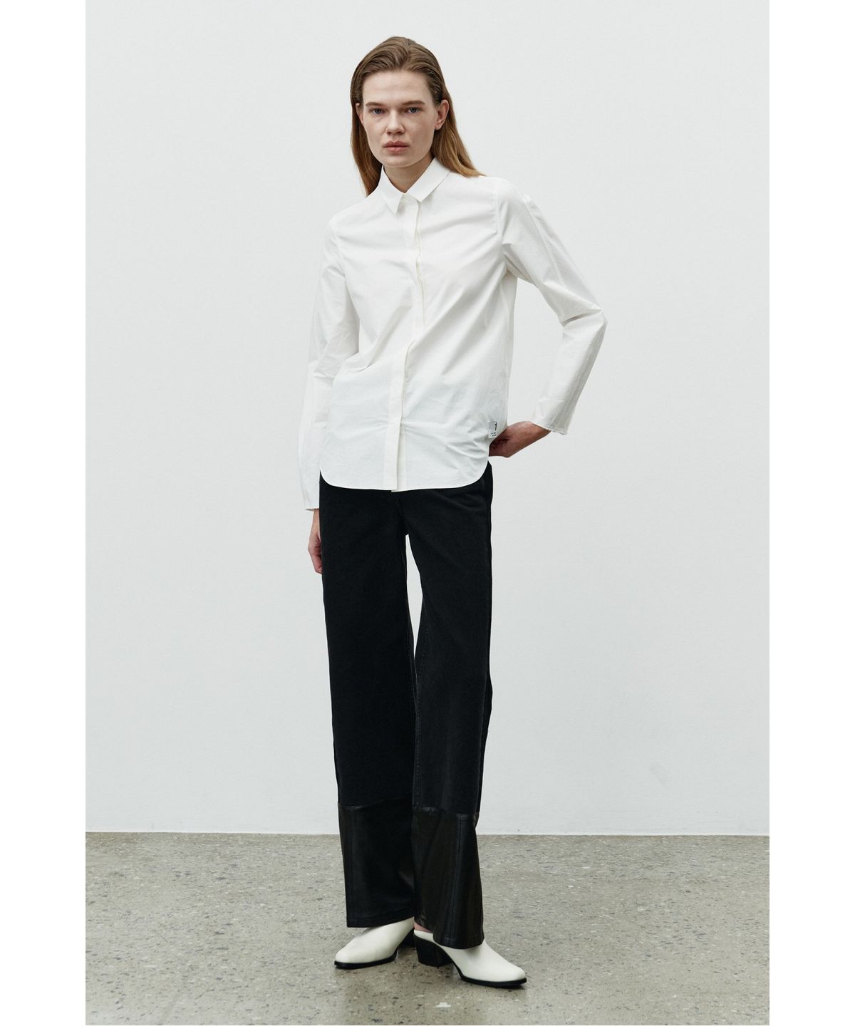 래코드(RECODE) Lam Leather Patch Pants RQPAA25528BKX