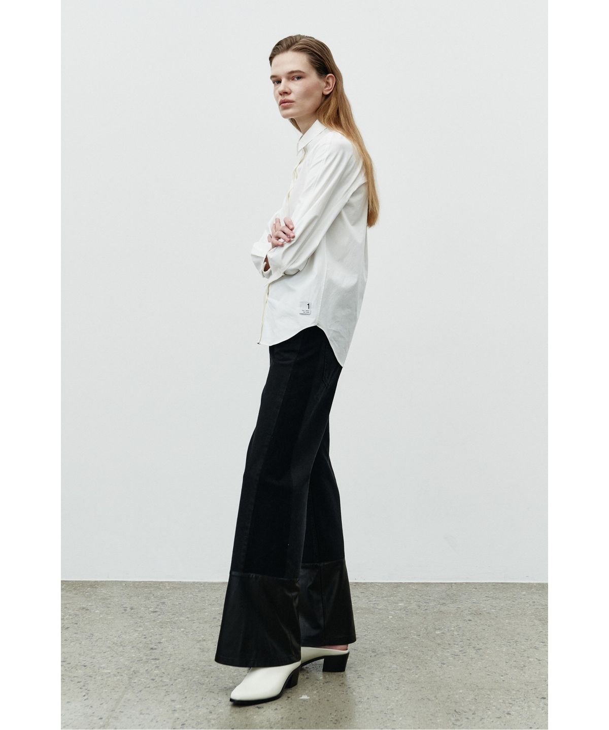 래코드(RECODE) Lam Leather Patch Pants RQPAA25528BKX
