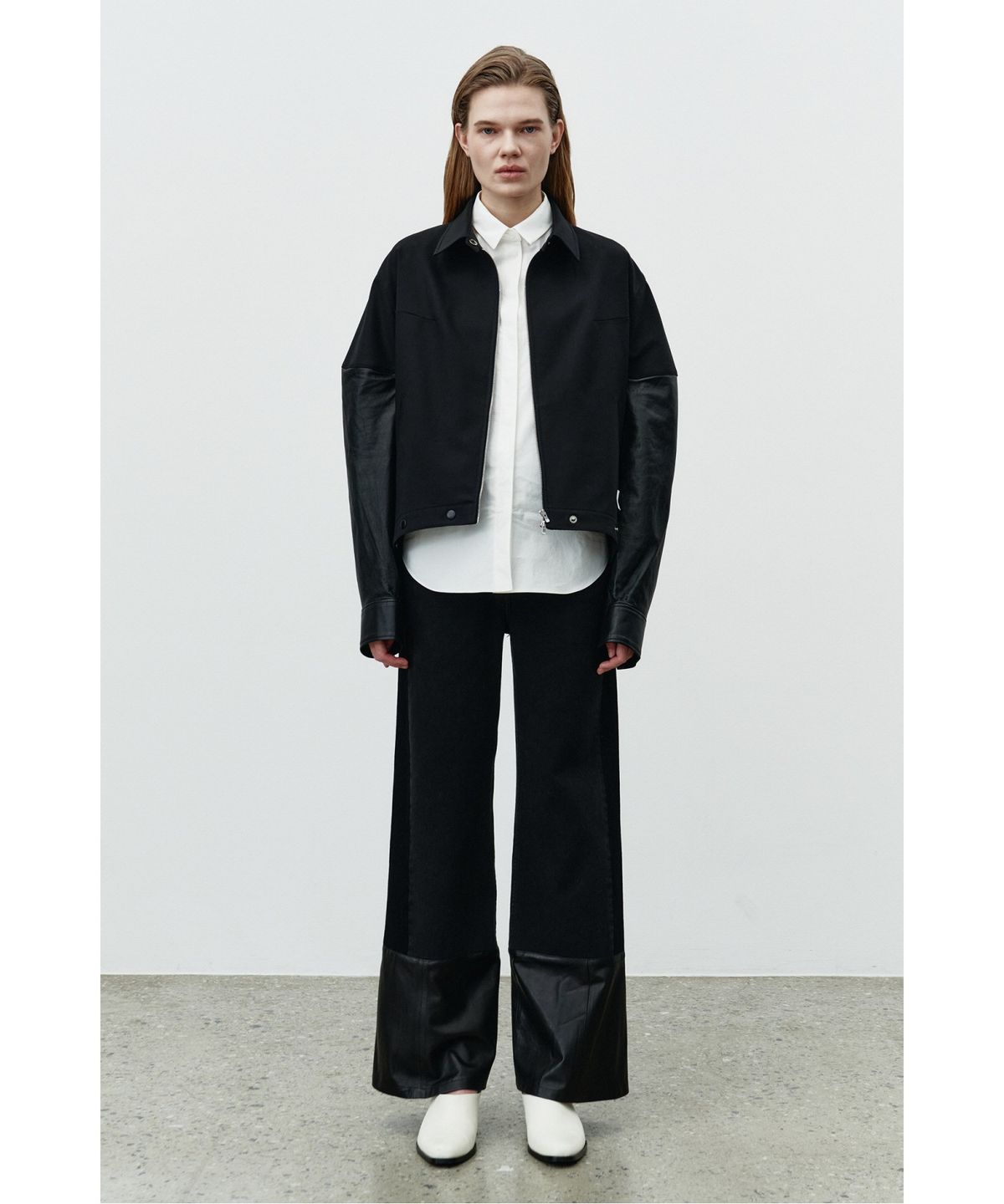 래코드(RECODE) Lam Leather Patch Pants RQPAA25528BKX