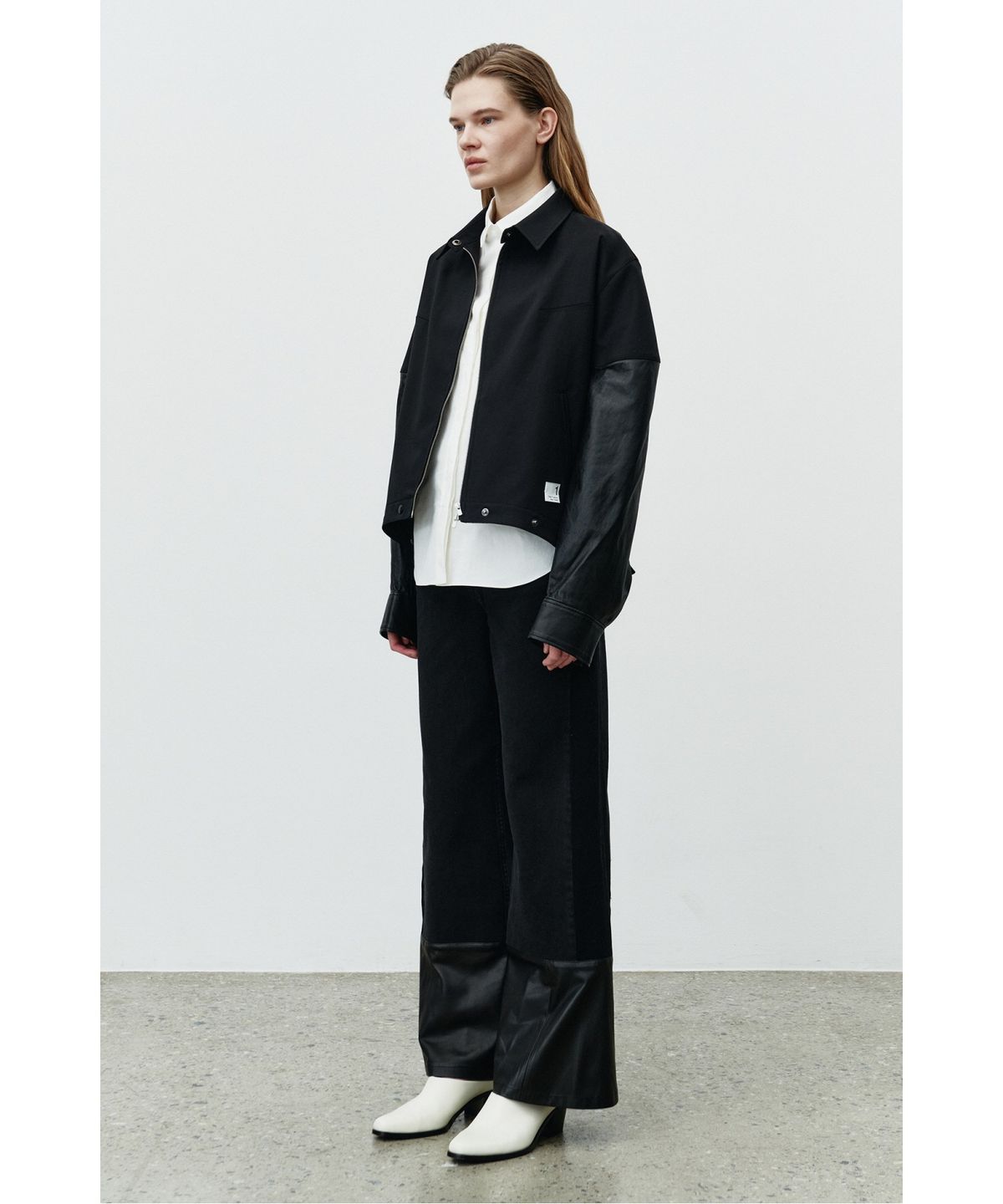 래코드(RECODE) Lam Leather Patch Pants RQPAA25528BKX