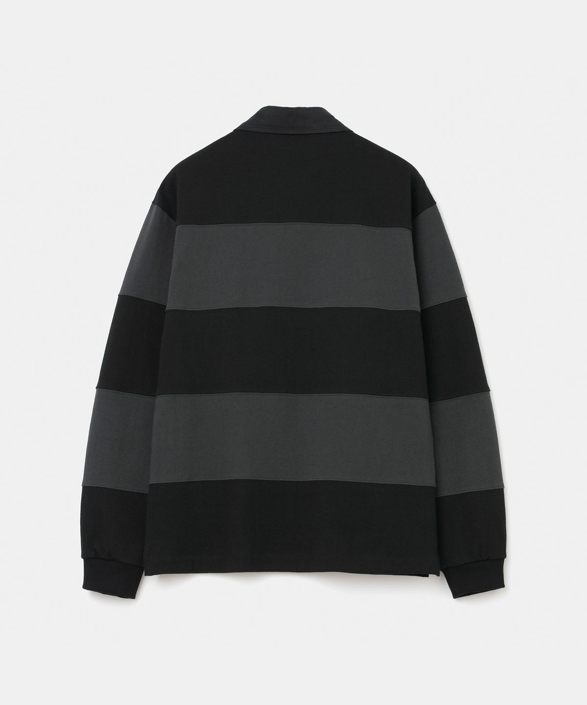 유니폼브릿지(UNIFORM BRIDGE) stripe rugby l/s t-shirt black