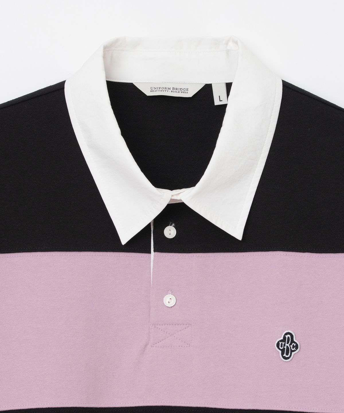유니폼브릿지(UNIFORM BRIDGE) stripe rugby l/s t-shirt pink