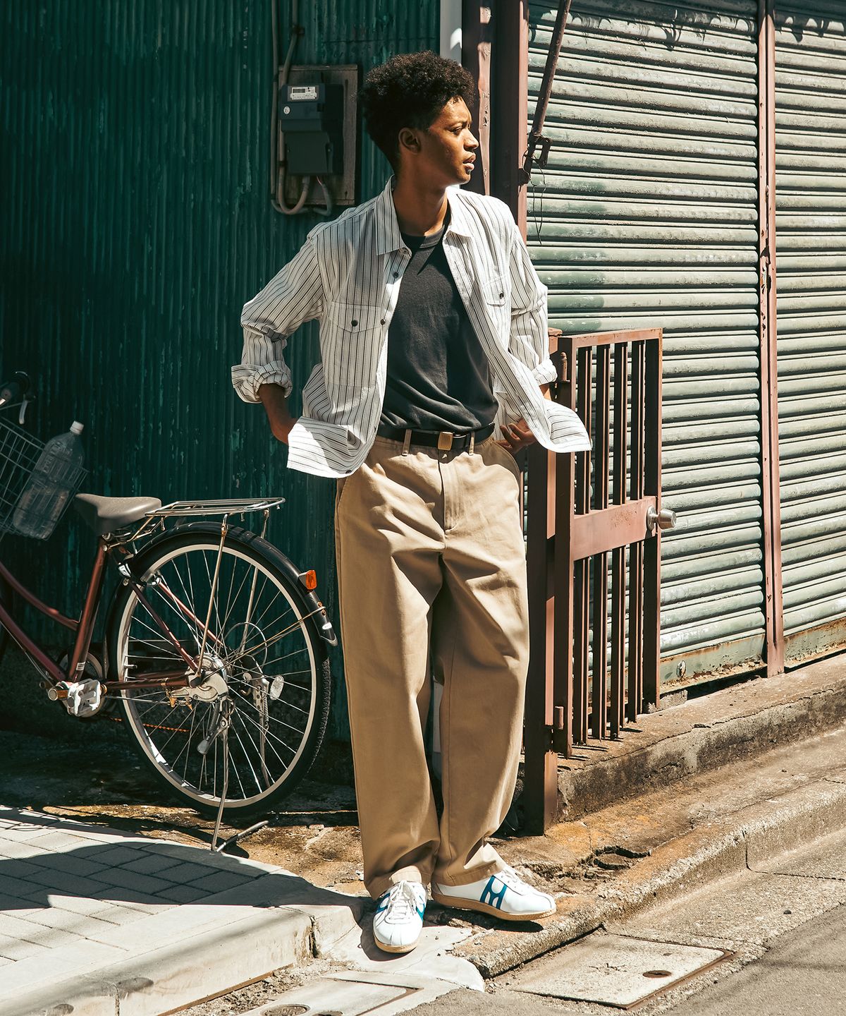 유니폼브릿지(UNIFORM BRIDGE) basic cotton chino pants beige