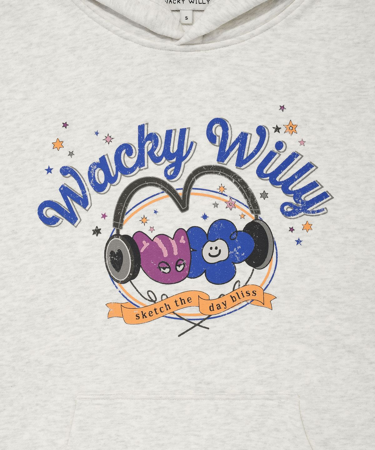 와키윌리(WACKY WILLY) 우먼스 릴리 앤 레오 그래픽 후디 오트밀