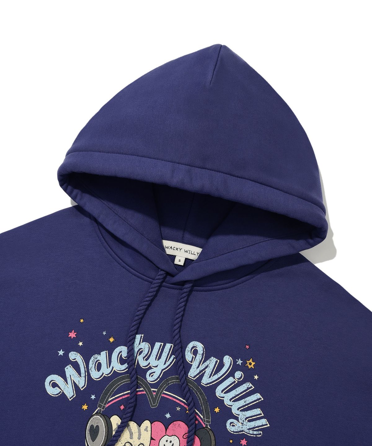 와키윌리(WACKY WILLY) 우먼스 릴리 앤 레오 그래픽 후디 네이비