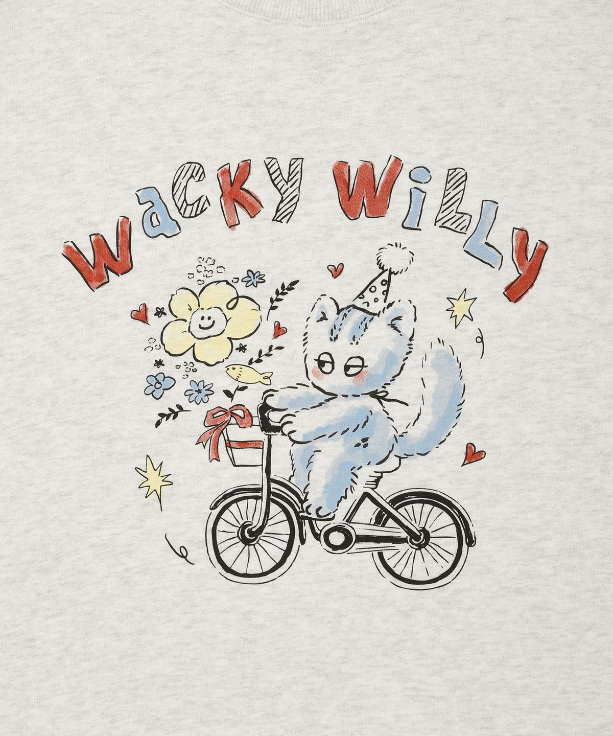 와키윌리(WACKY WILLY) 우먼스 빈티지 그래픽 세미오버핏 맨투맨 오트밀