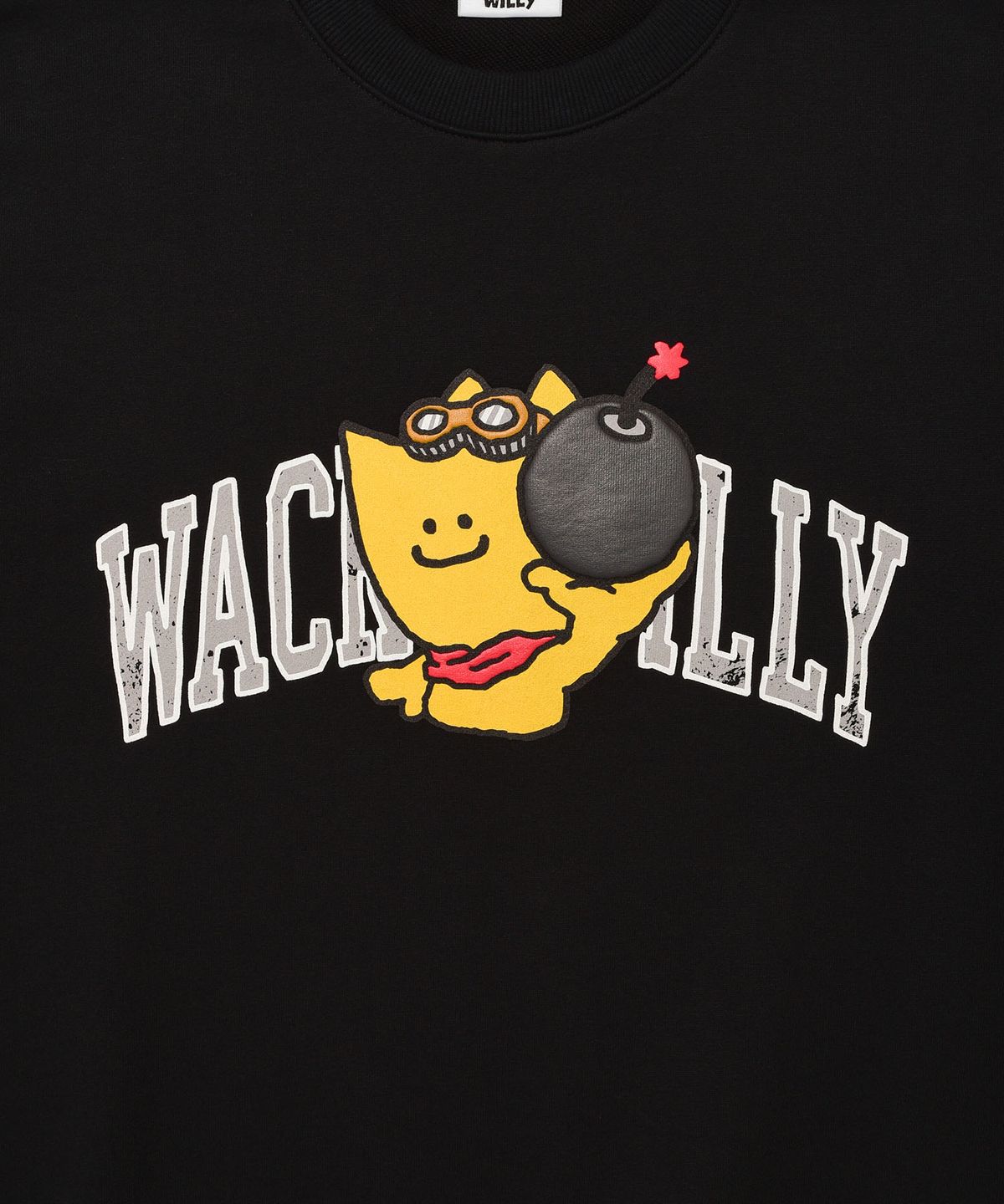 와키윌리(WACKY WILLY) 키키 앤 릴리 그래픽 맨투맨 블랙