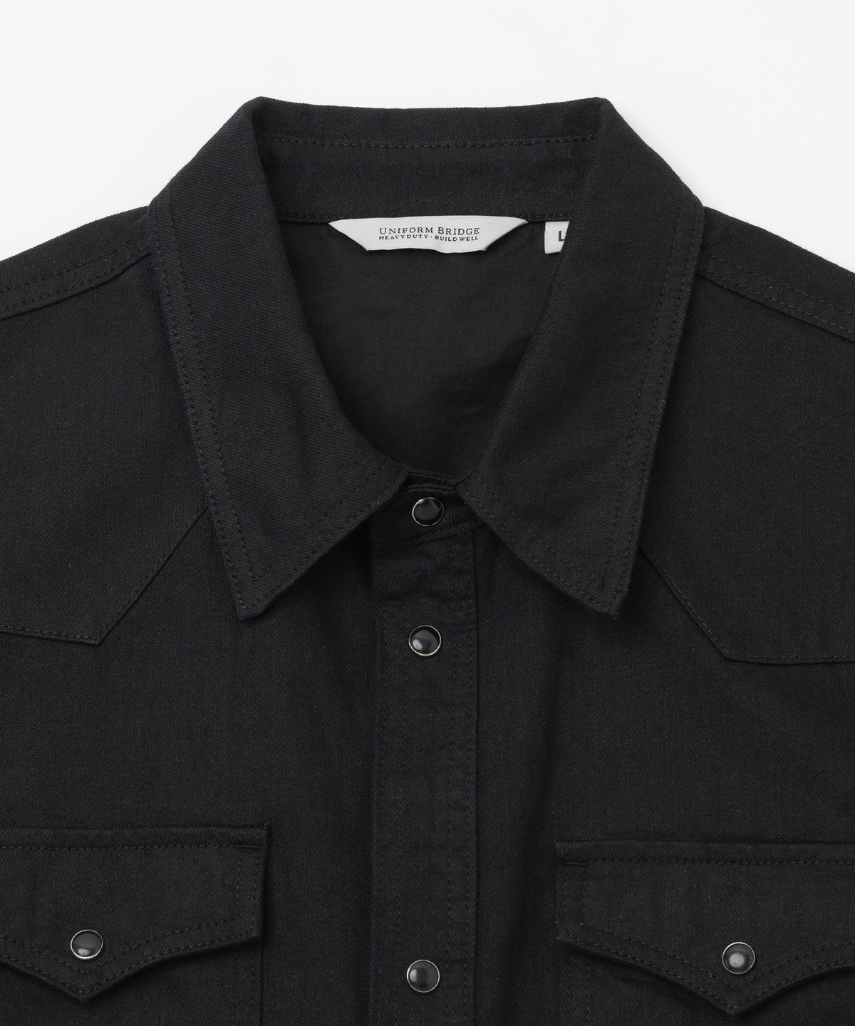 유니폼브릿지(UNIFORM BRIDGE) western denim shirt 10oz black one washed