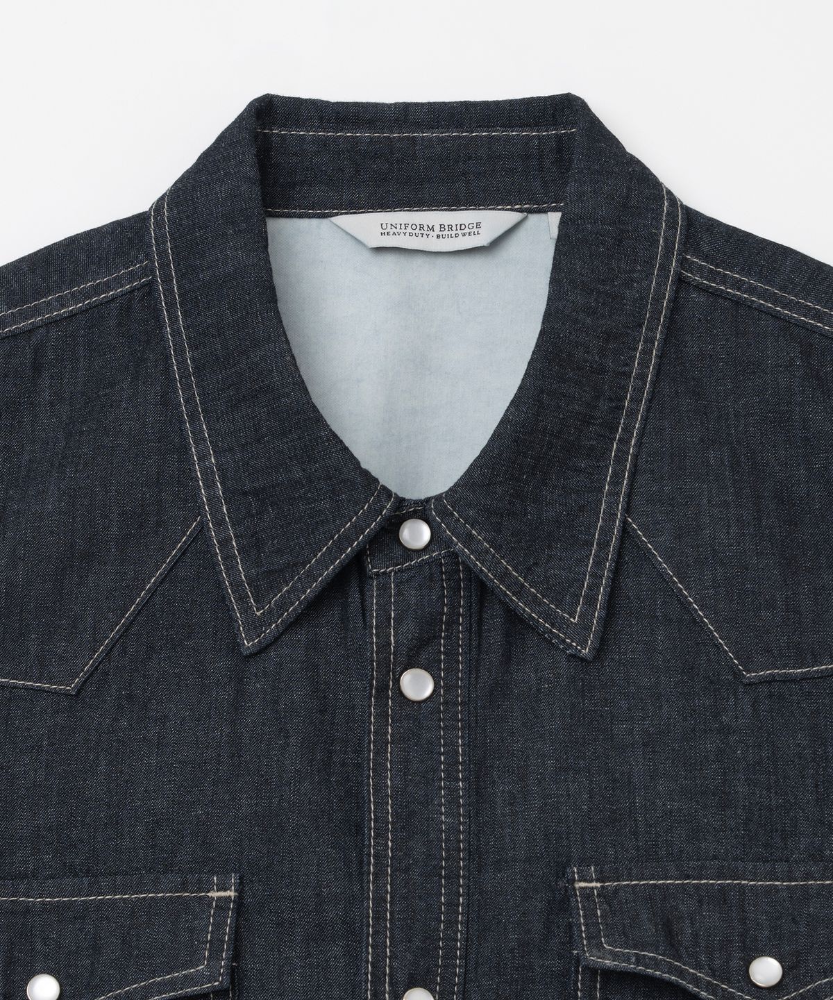 유니폼브릿지(UNIFORM BRIDGE) western denim shirt 7oz indigo one washed