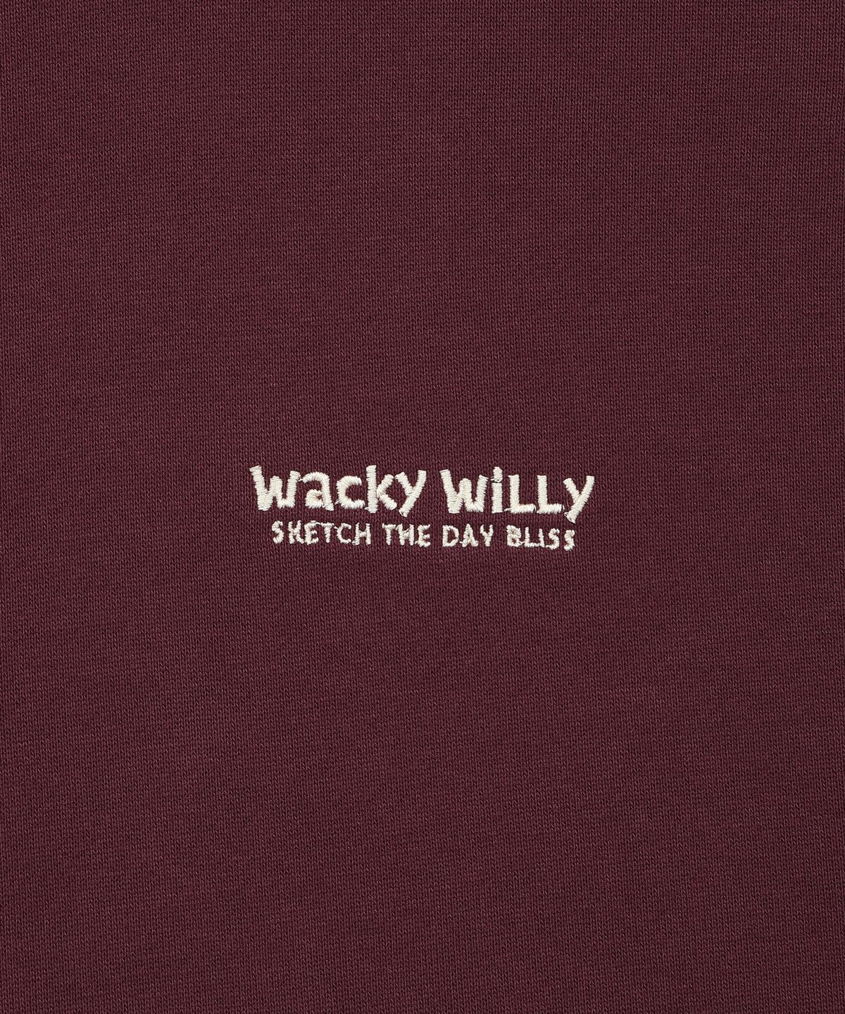 와키윌리(WACKY WILLY) 타이포로고 그런지 후드 스웻 퍼플