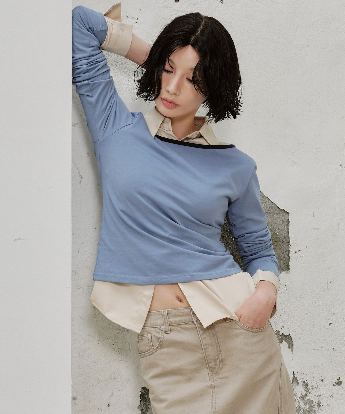 플랙 우먼(PLAC WOMEN) 보트넥 긴팔 저지 탑_2colors