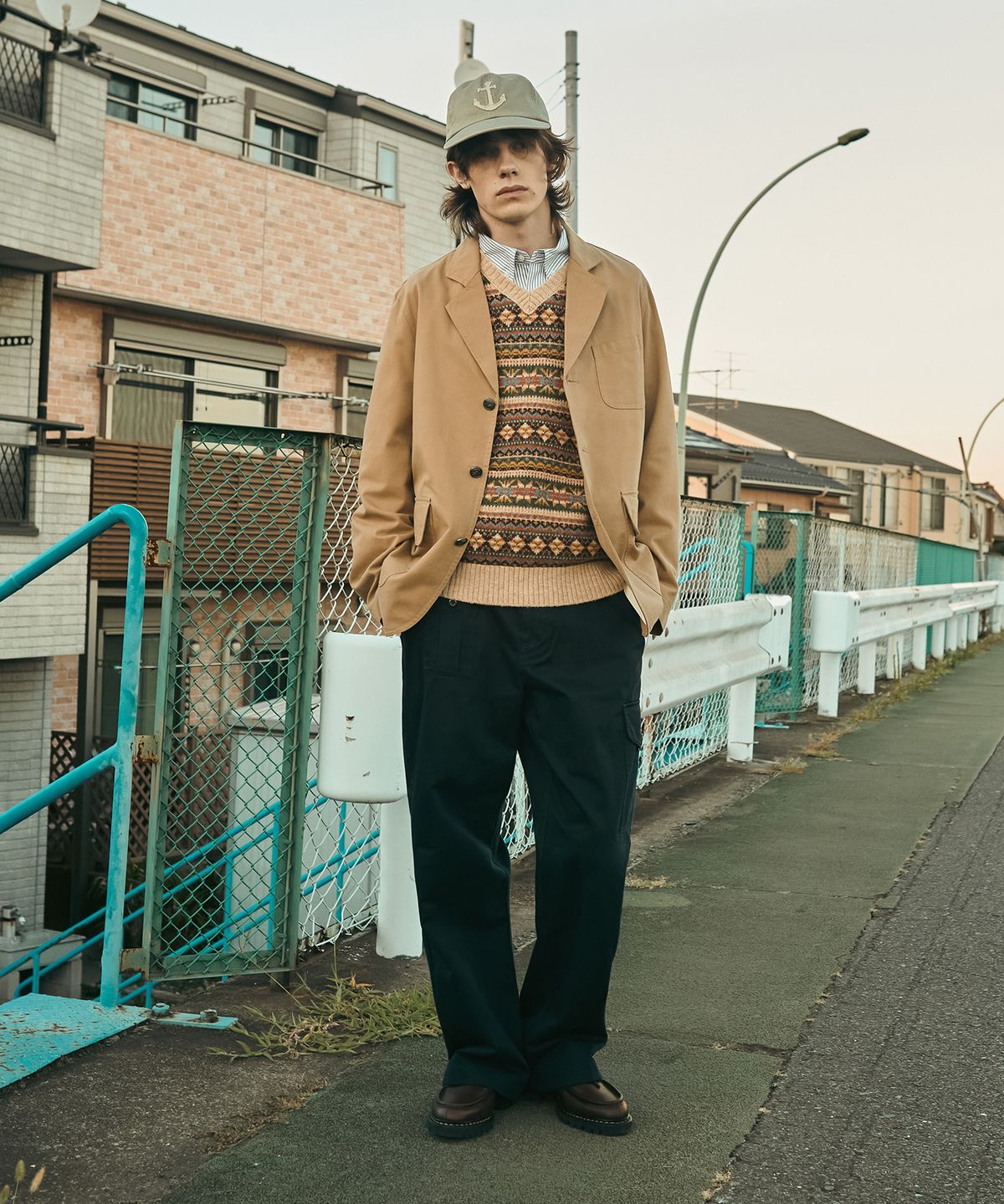 유니폼브릿지(UNIFORM BRIDGE) anchor button sports jacket beige
