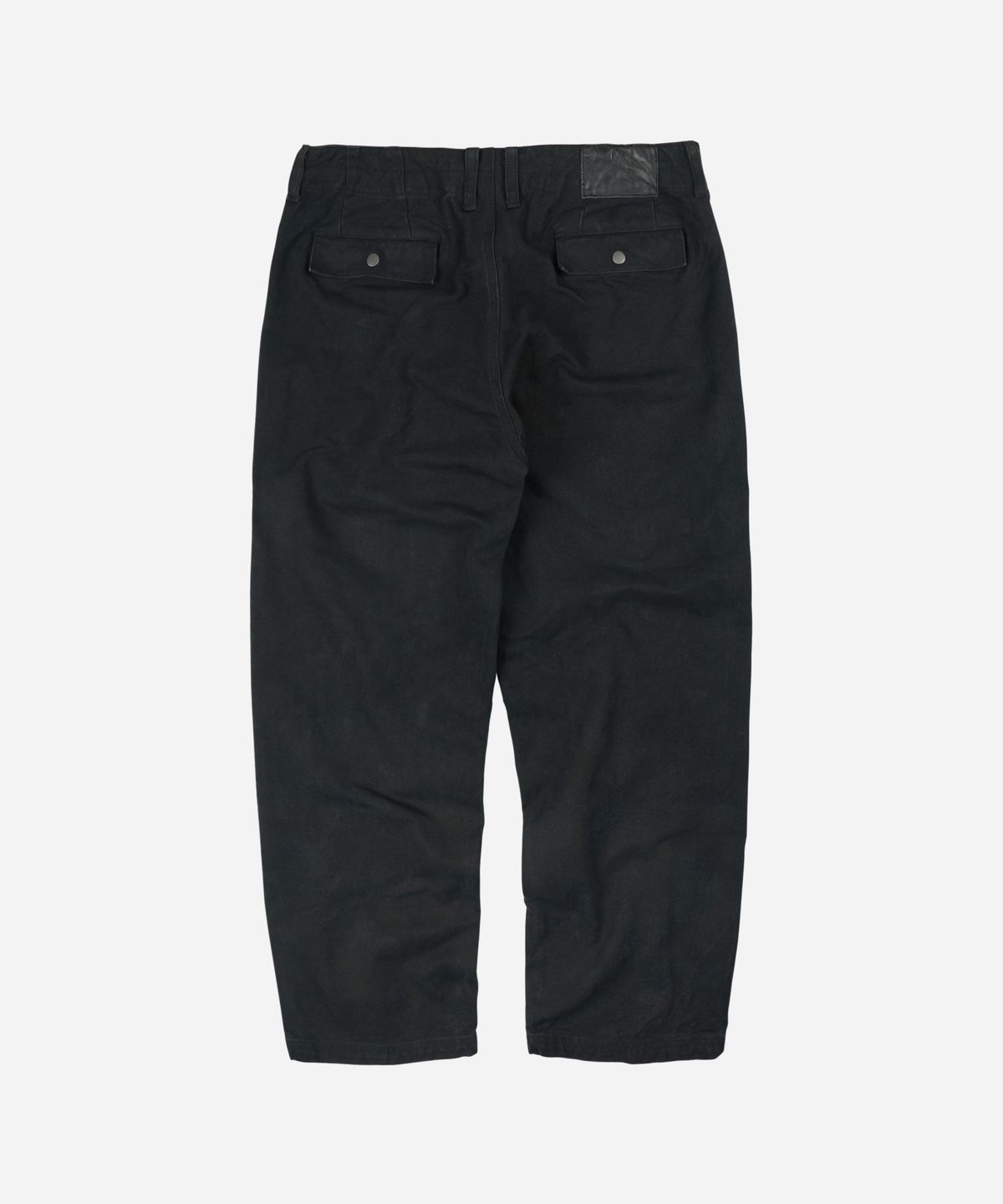 프리즘웍스(FRIZMWORKS) HEAVY CANVAS DESTROYED DOUBLE KNEE PANTS _ BLACK