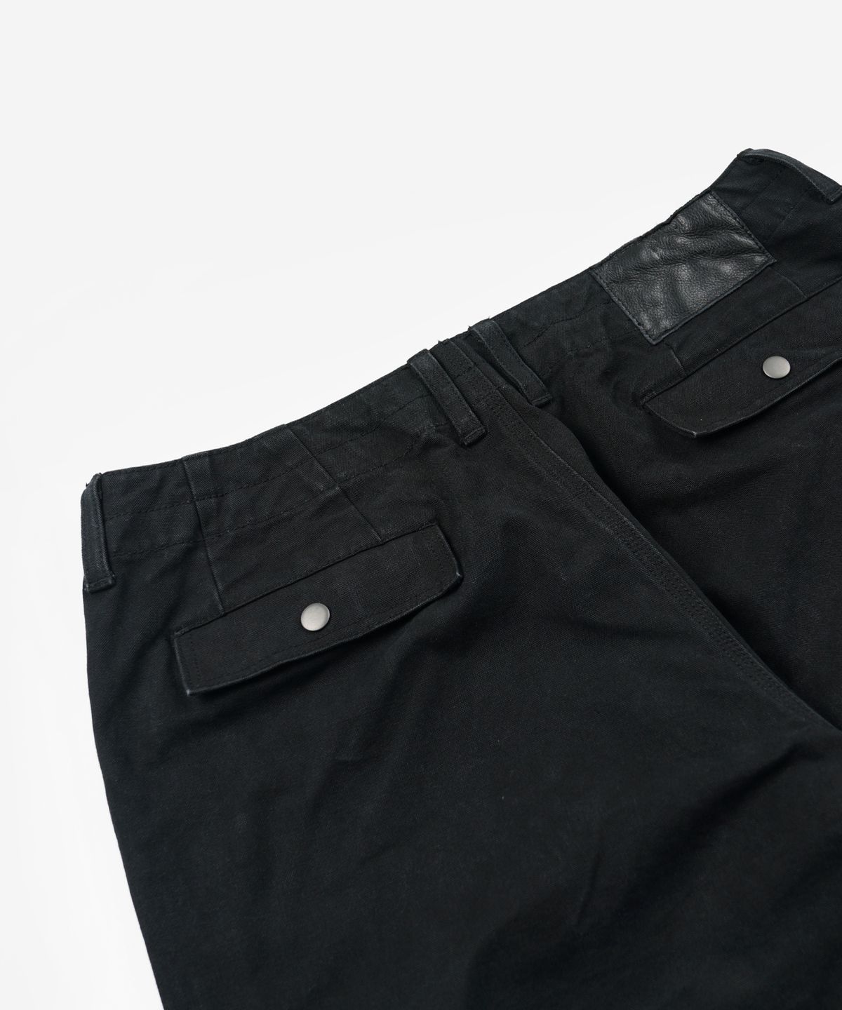 프리즘웍스(FRIZMWORKS) HEAVY CANVAS DESTROYED DOUBLE KNEE PANTS _ BLACK