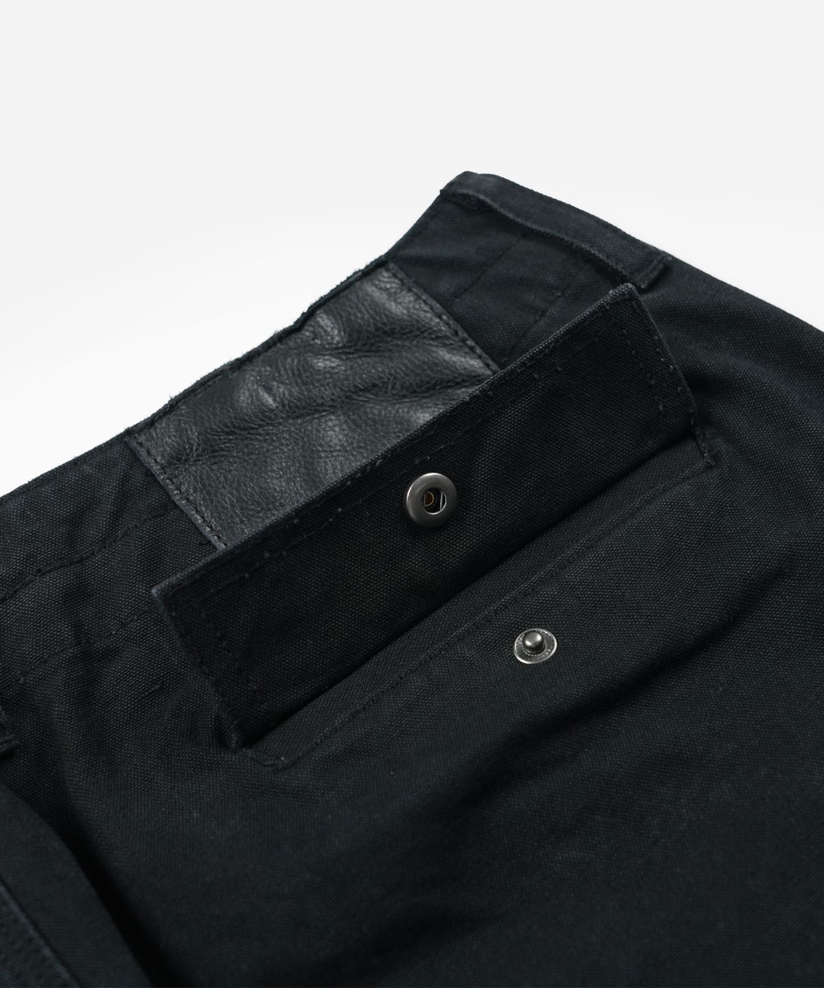 프리즘웍스(FRIZMWORKS) HEAVY CANVAS DESTROYED DOUBLE KNEE PANTS _ BLACK
