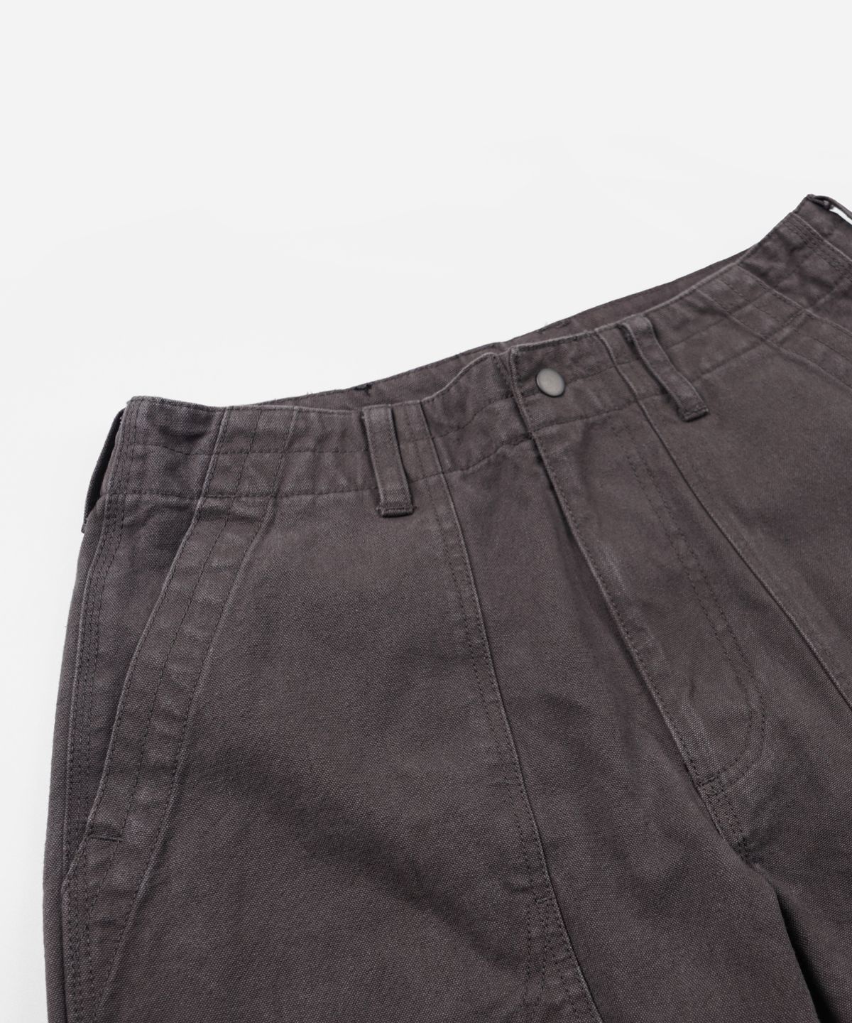 프리즘웍스(FRIZMWORKS) HEAVY CANVAS DESTROYED DOUBLE KNEE PANTS _ MUD