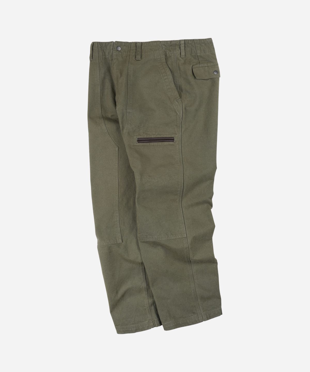 프리즘웍스(FRIZMWORKS) HEAVY CANVAS DESTROYED DOUBLE KNEE PANTS _ OLIVE