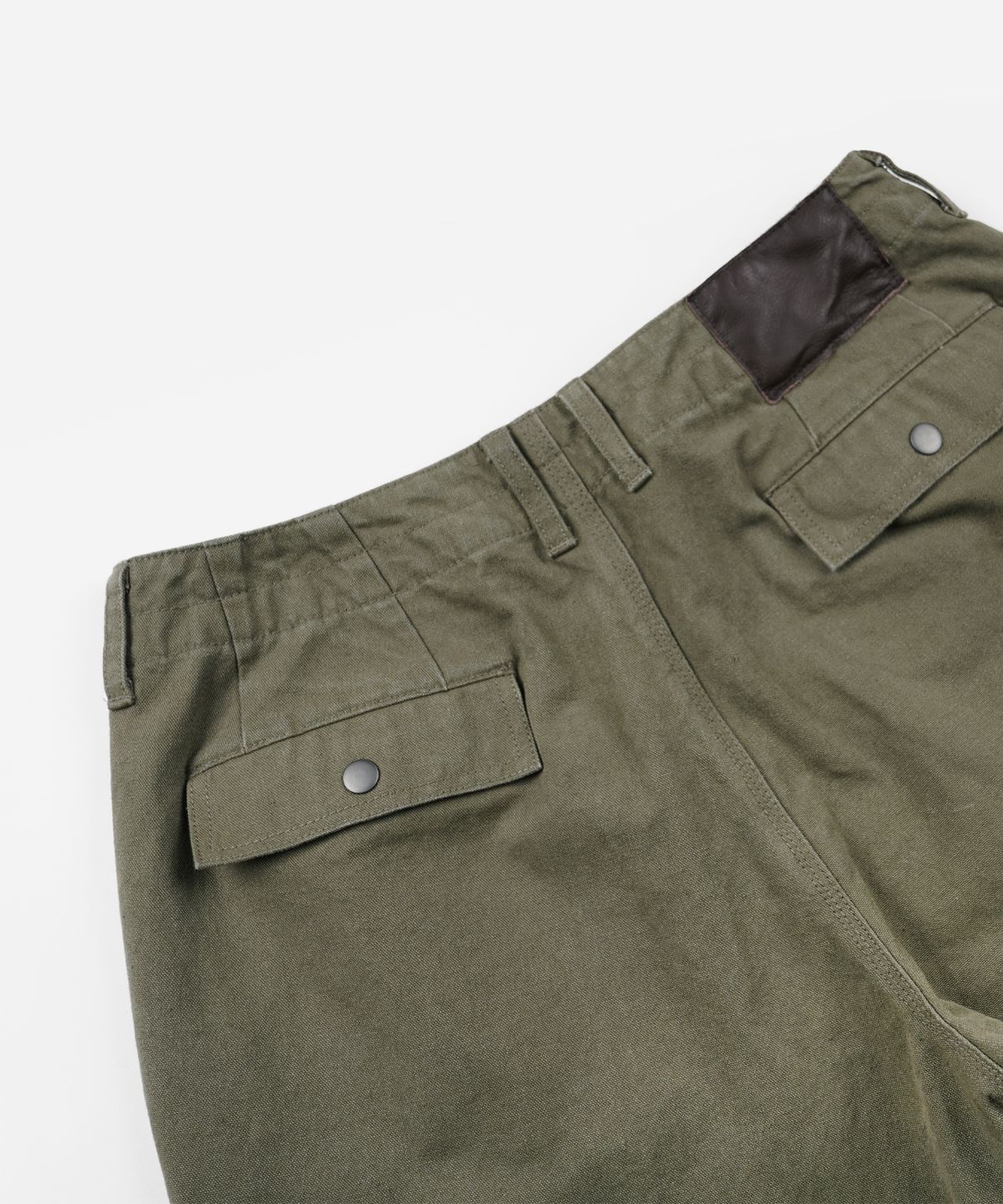 프리즘웍스(FRIZMWORKS) HEAVY CANVAS DESTROYED DOUBLE KNEE PANTS _ OLIVE
