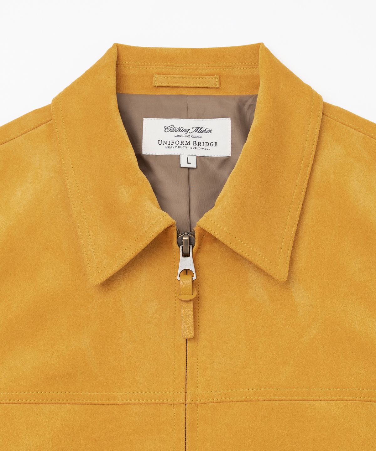 유니폼브릿지(UNIFORM BRIDGE) faux suede zip-up jacket yellow