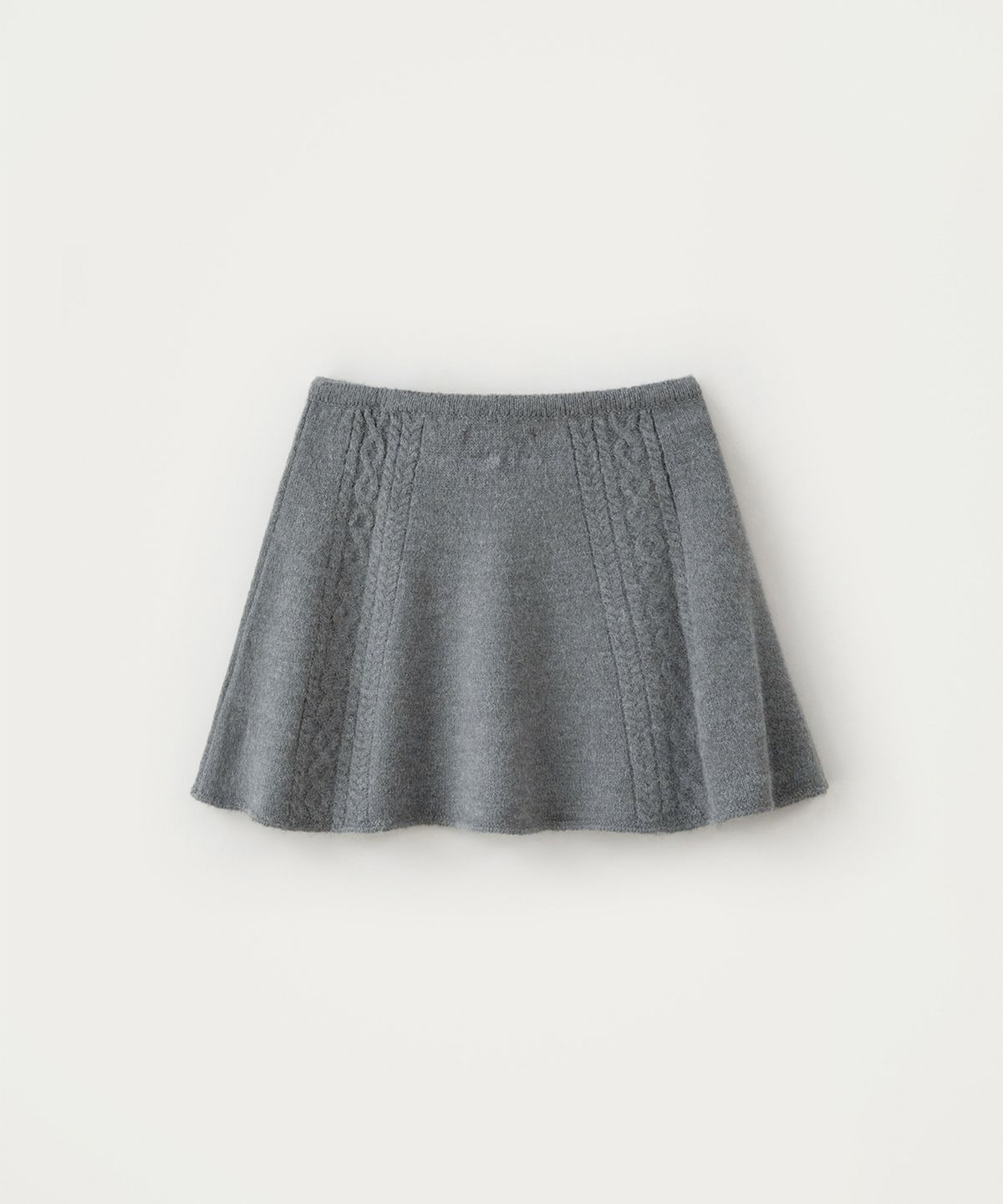 썸웨어버터(SOMEWHEREBUTTER) Alpaca Cable Mini Skirt - Grey