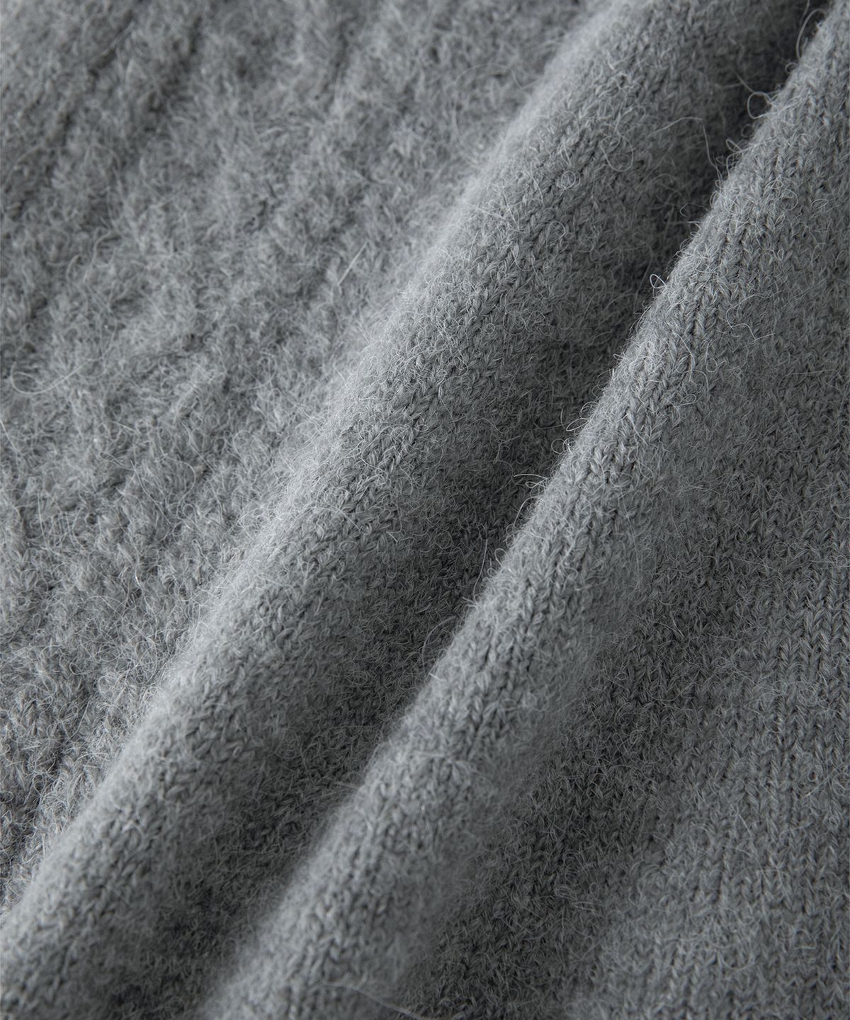 썸웨어버터(SOMEWHEREBUTTER) Alpaca Cable Mini Skirt - Grey