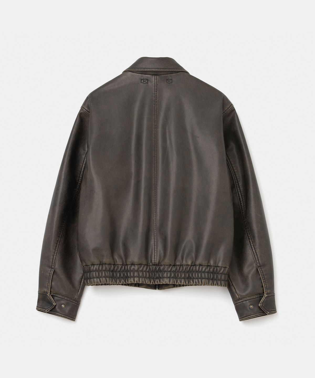 유니폼브릿지(UNIFORM BRIDGE) faux leather A-2 jacket brown