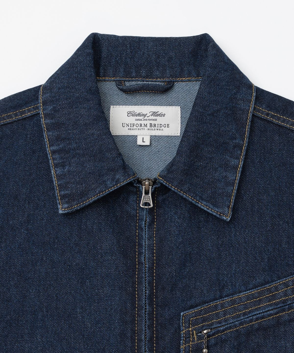 유니폼브릿지(UNIFORM BRIDGE) zip-up denim work jacket 13oz one washed
