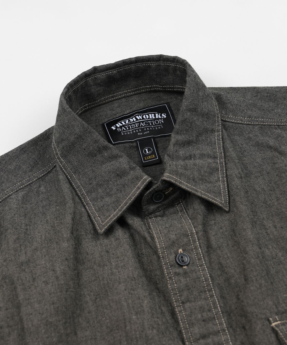 프리즘웍스(FRIZMWORKS) 1920S CHAMBRAY WORK SHIRT _ MUD