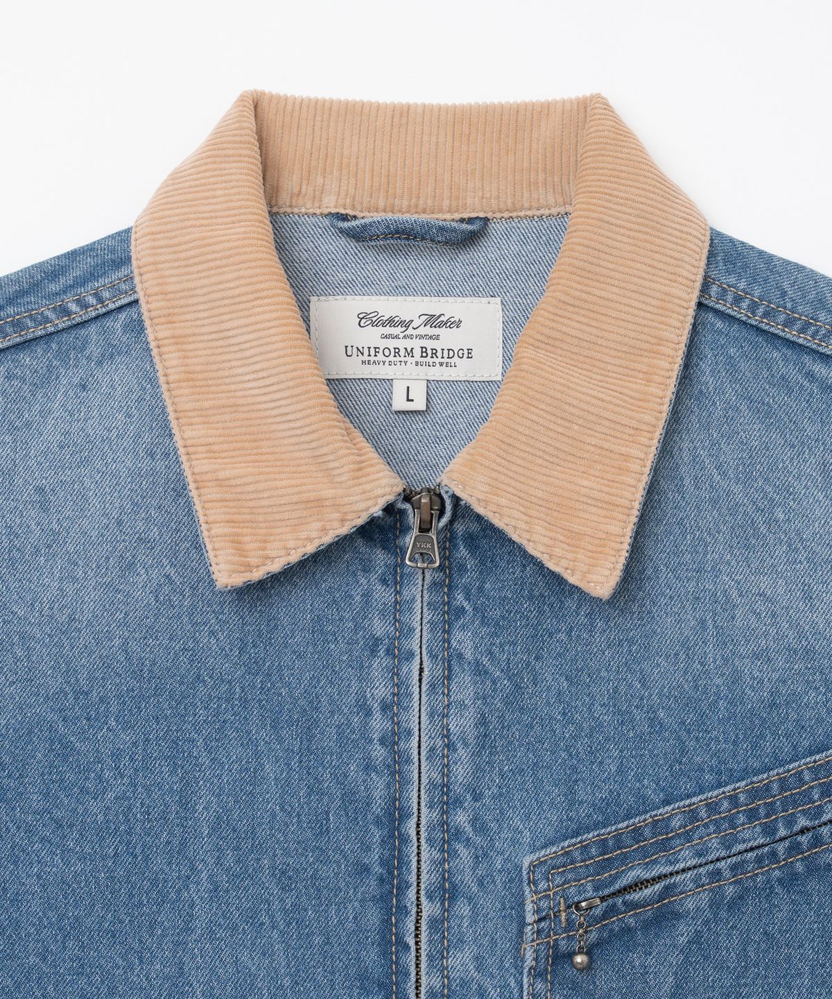 유니폼브릿지(UNIFORM BRIDGE) zip-up denim work jacket 13oz indigo blue