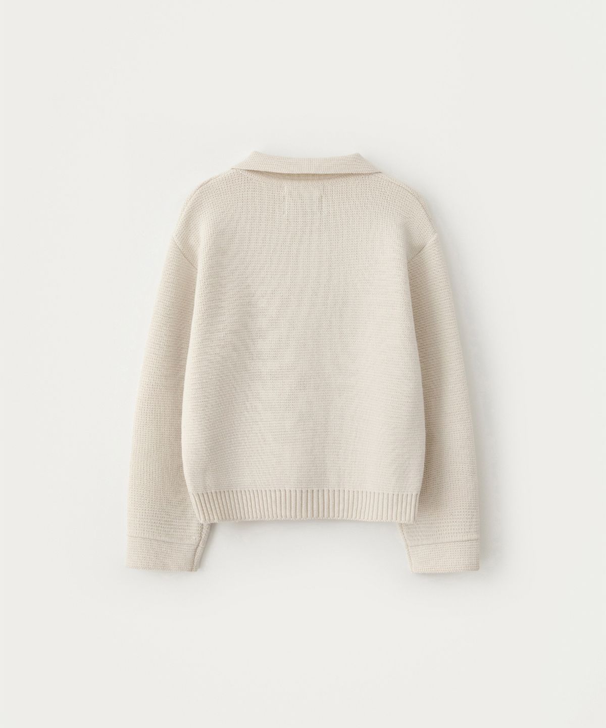 썸웨어버터(SOMEWHEREBUTTER) Stitch Logo Knit Wool Jacket - Ivory