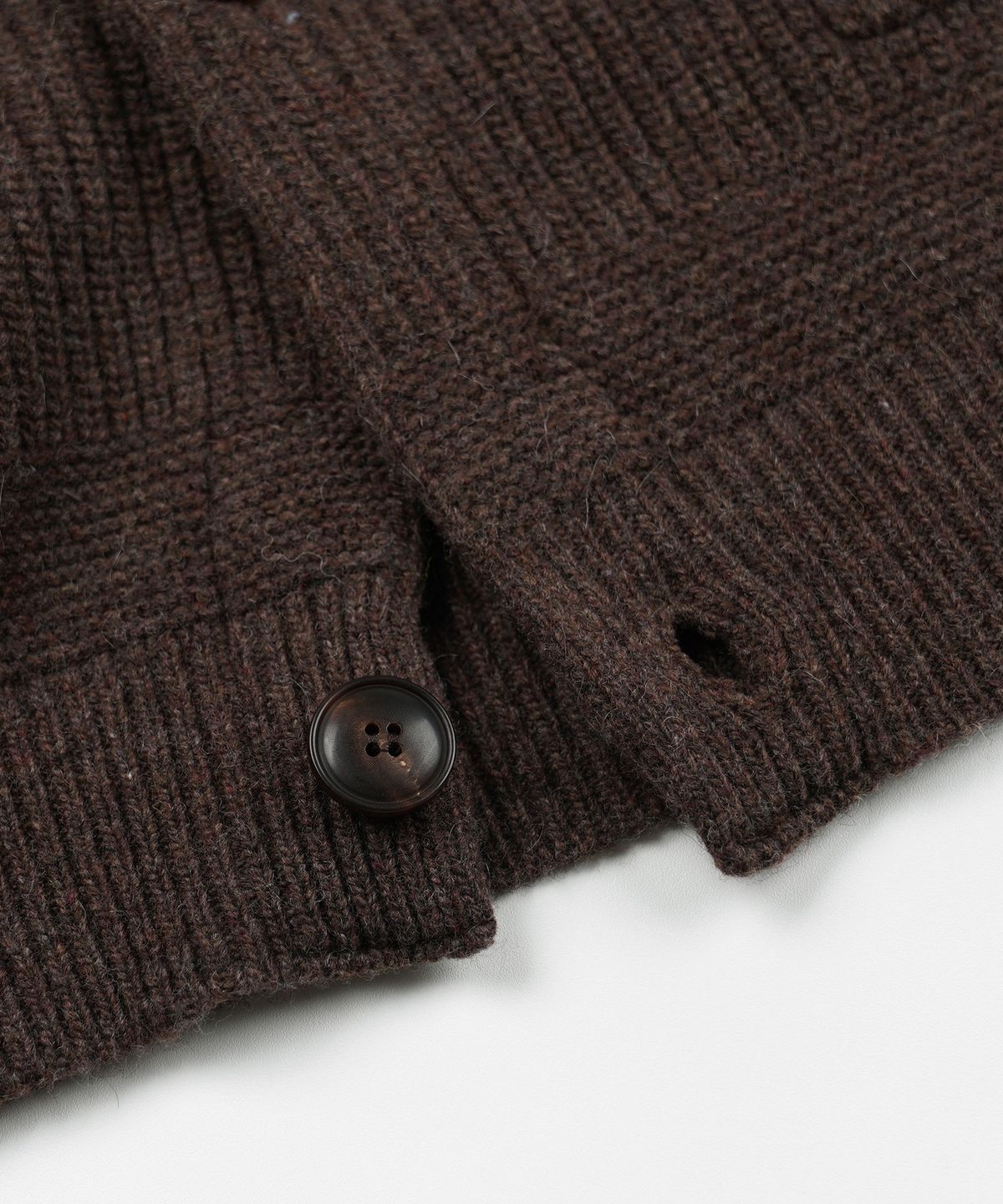 프리즘웍스(FRIZMWORKS) HEAVY WOOL ROUND CARDIGAN _ CHOCO BROWN