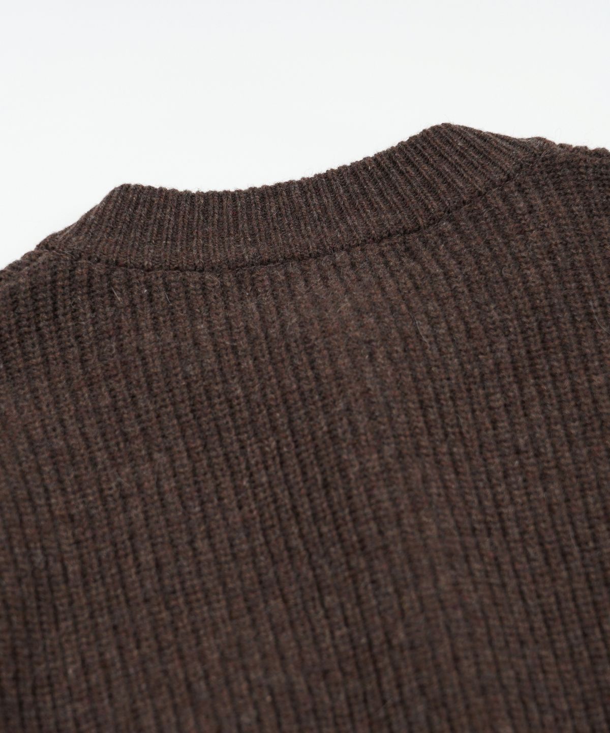 프리즘웍스(FRIZMWORKS) HEAVY WOOL ROUND CARDIGAN _ CHOCO BROWN