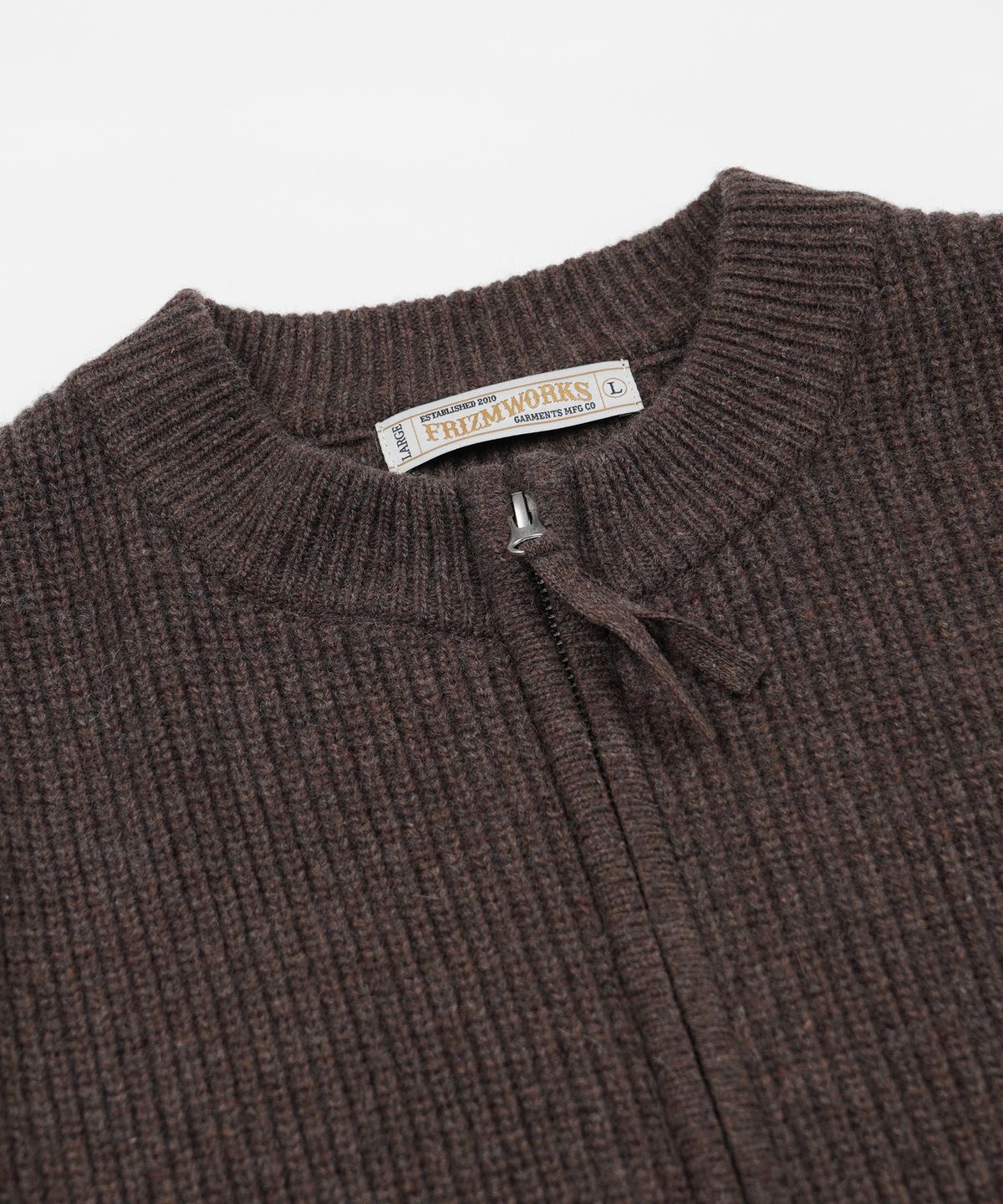 프리즘웍스(FRIZMWORKS) WOOL DECK ZIP UP CARDIGAN _ CHOCO BROWN