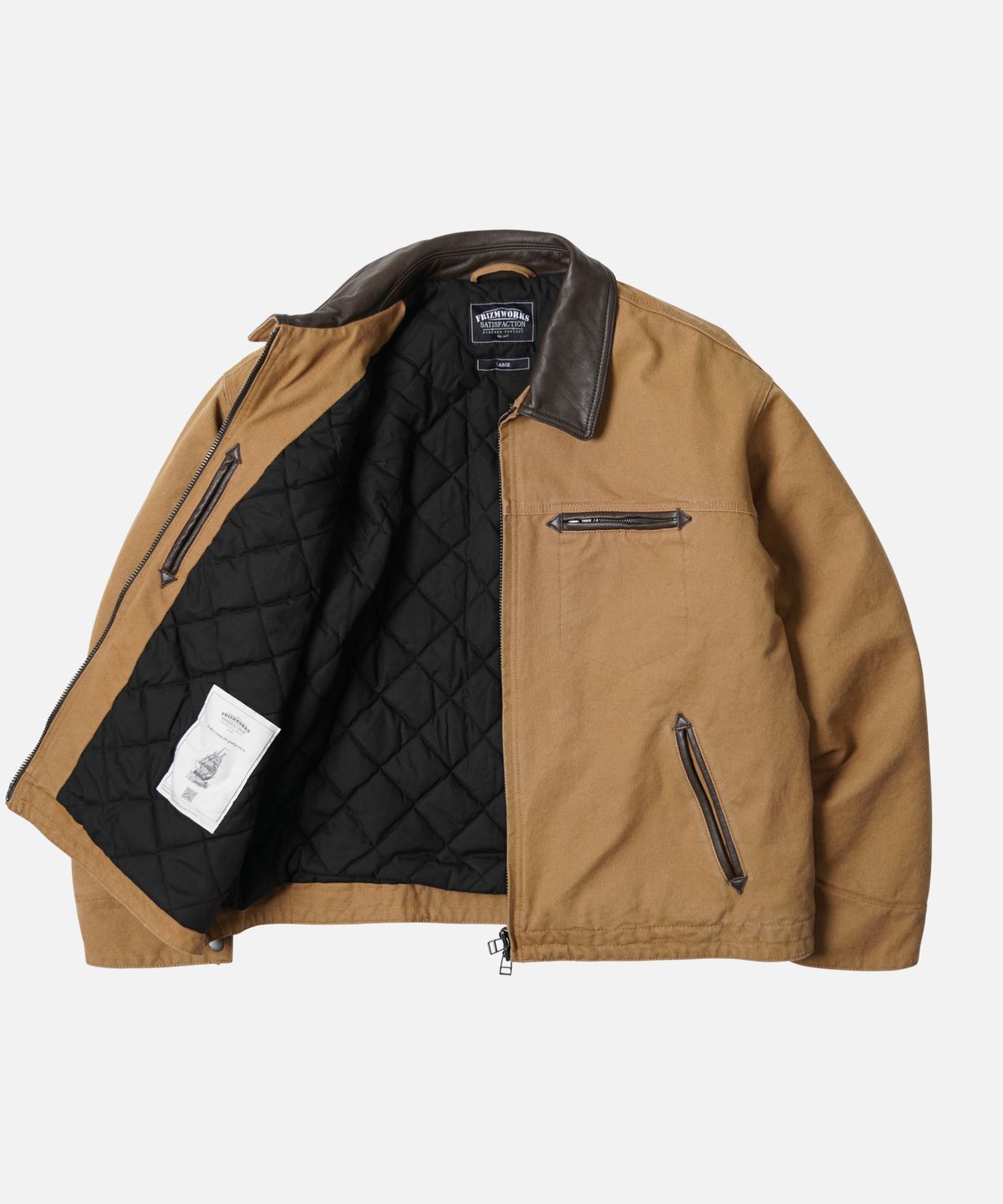프리즘웍스(FRIZMWORKS) HEAVY CANVAS DESTROYED WORK JACKET _ TAN
