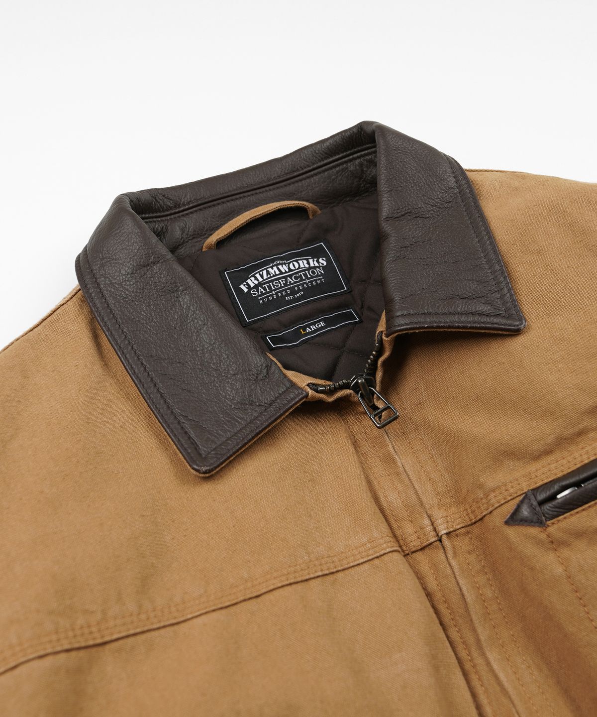 프리즘웍스(FRIZMWORKS) HEAVY CANVAS DESTROYED WORK JACKET _ TAN
