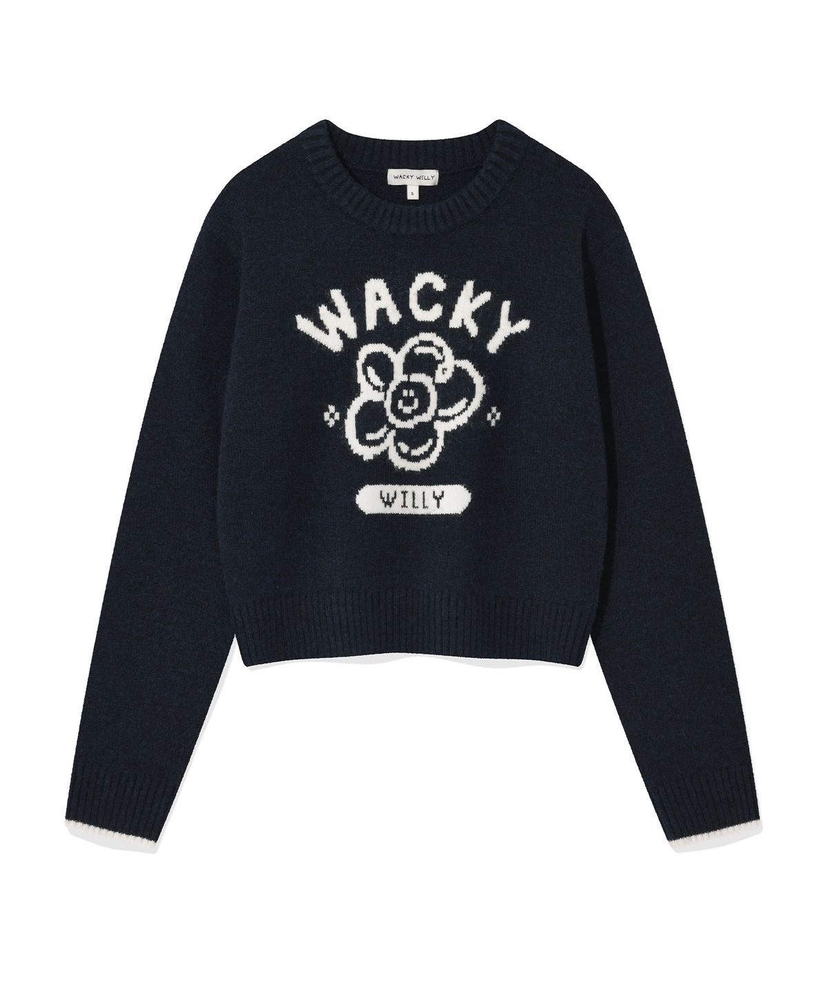 와키윌리(WACKY WILLY) 우먼스 빅릴리 그래픽 풀오버 다크 네이비