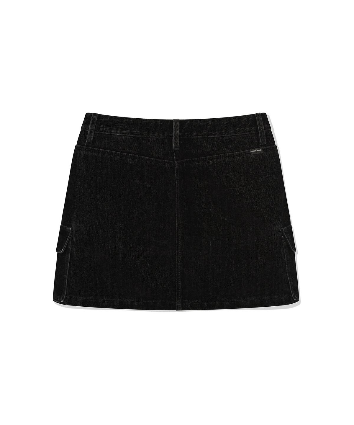와키윌리(WACKY WILLY) 우먼스 벨벳데님 카고 미니스커트 블랙