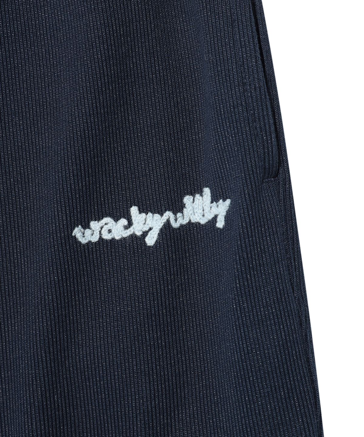 와키윌리(WACKY WILLY) 우먼스 와이드핏 카고 니트라이크 팬츠 다크 네이비