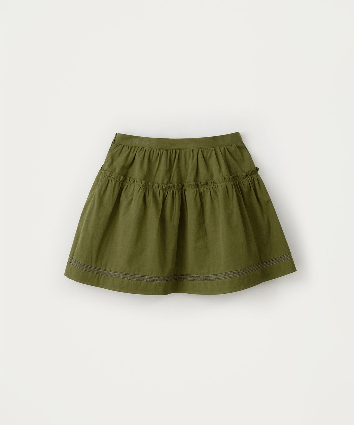 썸웨어버터(SOMEWHEREBUTTER) Soy Shirring Mini Skirt - Khaki