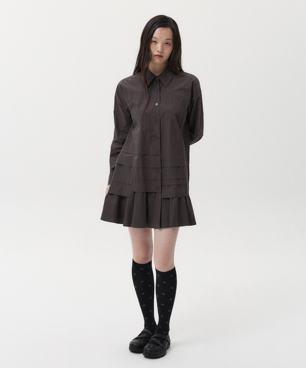 오헤시오(OHESHIO) DOT KNEE SOCKS, BLACK