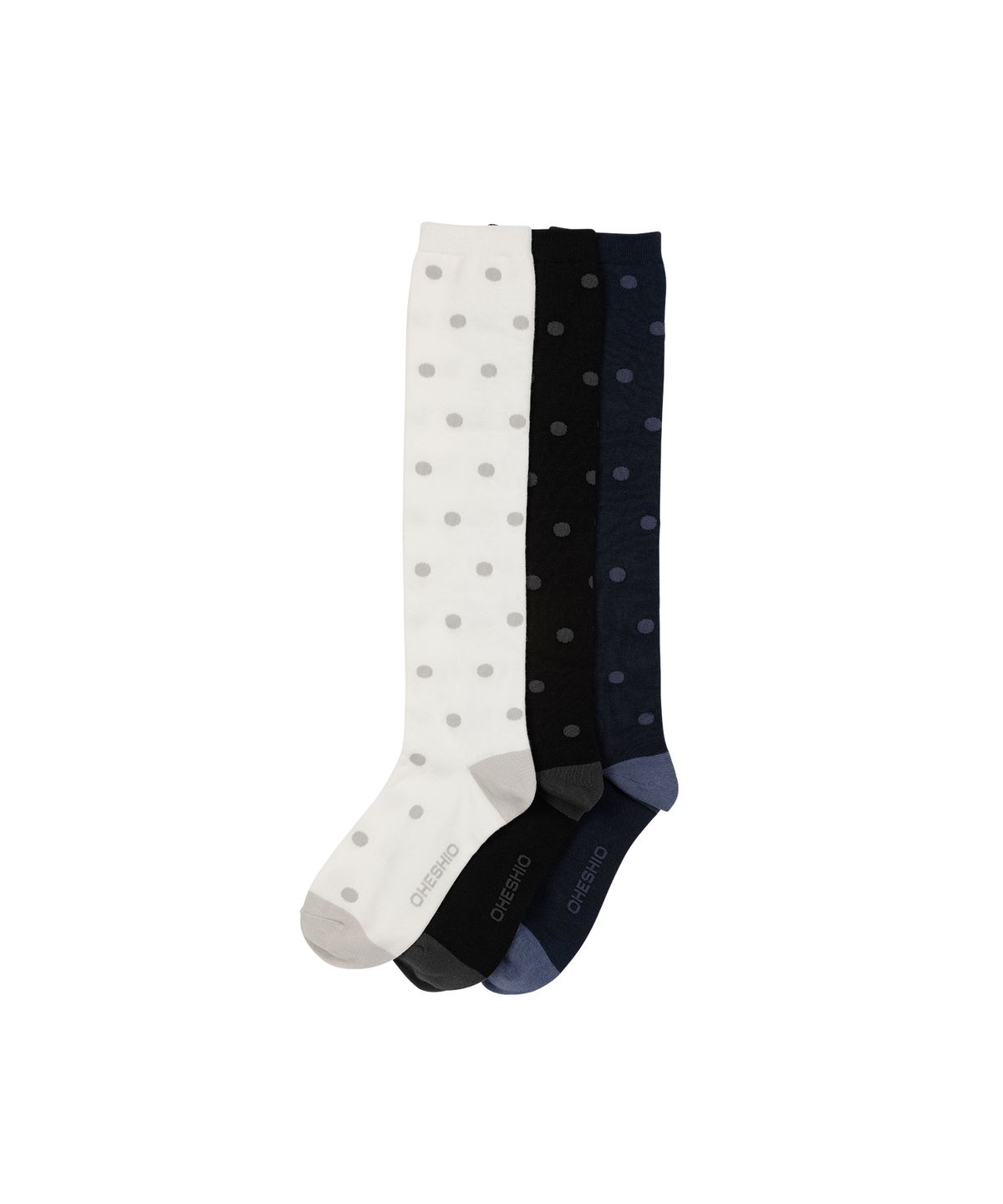 오헤시오(OHESHIO) DOT KNEE SOCKS, NAVY