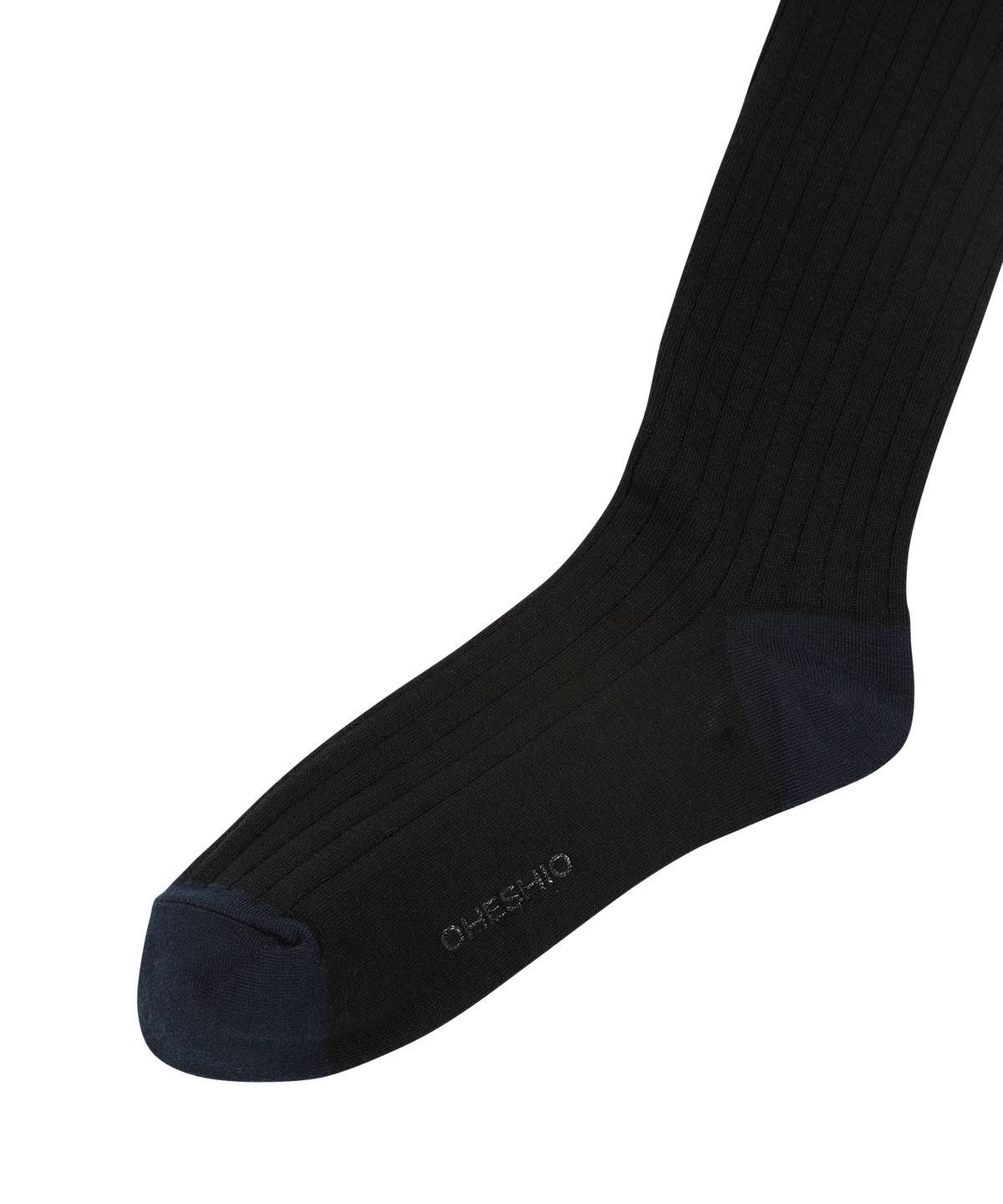오헤시오(OHESHIO) STRIPED RIB SOCKS, BLACK
