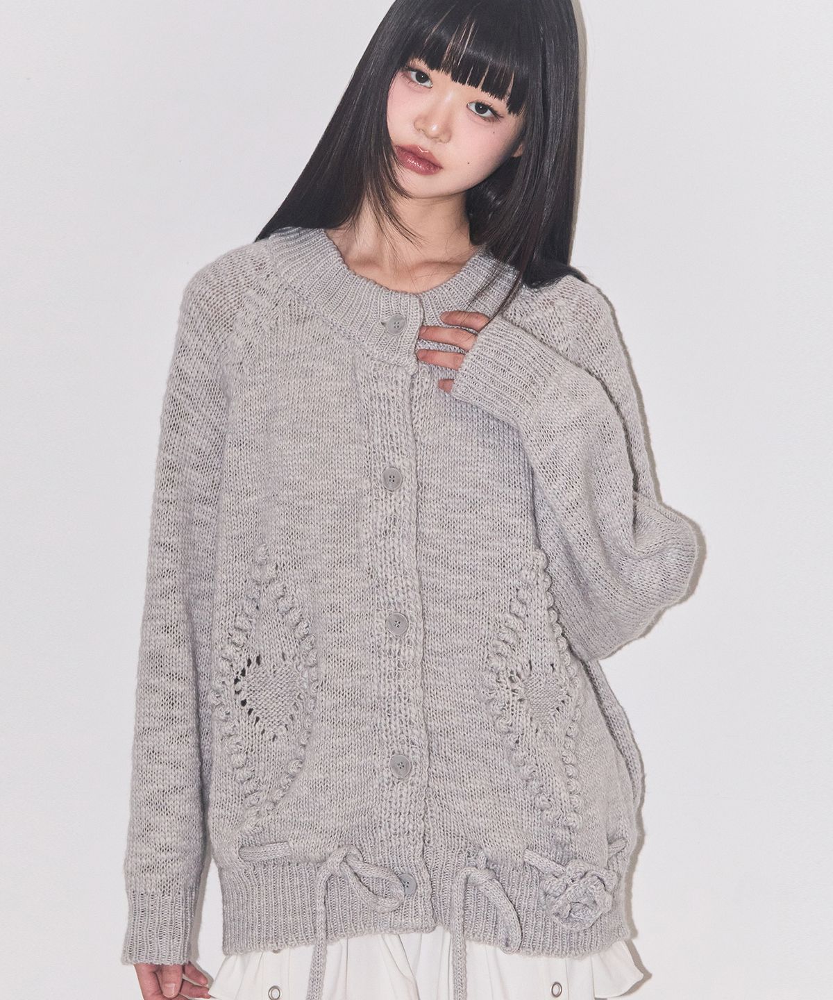 일리고(ILLIGO) 플레르 다이아 가디건 그레이